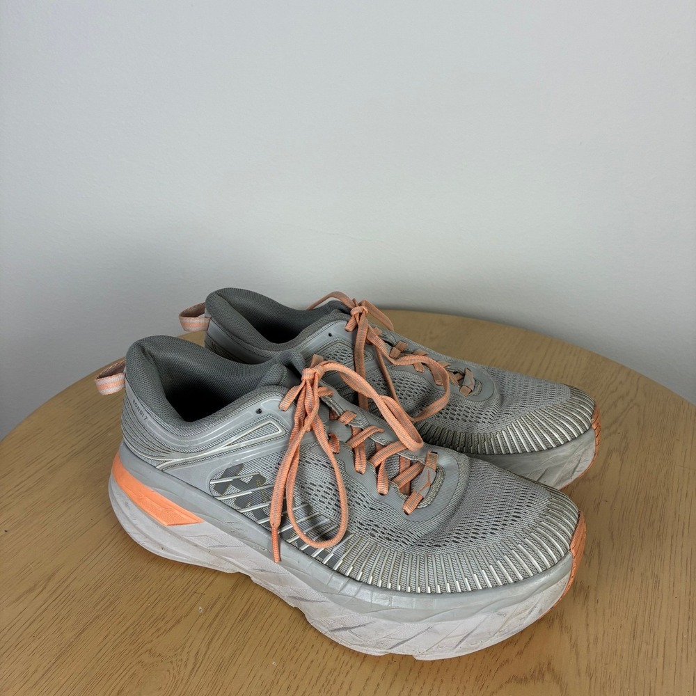 Hoka One One Bondi 7 Running Shoes Women's 9.5 Harbor Mist Sharkskin Athletic